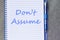 Don\'t assume write on notebook