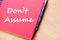 Don\'t assume write on notebook