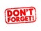 Don\\\'t Forget text stamp, concept background
