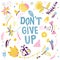 Don\'t give up motivation card with nature elements