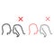 Don t kiss color line icons, coronavirus and covid-19, kissing prohibited sign, vector graphics, a linear pattern on a