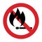 Don`t light fire sign - vector illustration