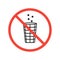 Don`t litter vector icon. Warning icon do not litter
