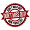 Don`t miss out label or sticker