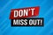 Don\\\'t miss out word concept vector illustration