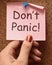 Don\'t Panic Note Means No Panicking Or Relaxing