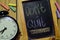 Don`t Quit on phrase colorful handwritten on chalkboard