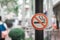 Don`t smoke sign with bokeh background