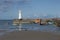 Donaghadee harbour in Northern Ireland at low tide