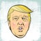 Donald Trump portrait illustration, line art vector