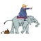 Donald Trump Riding Republican Elephant Caricature