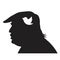 Donald Trump Silhouette and Social Media Icon. Vector Illustration