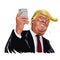 Donald Trump and Social Media Vector Portrait Cartoon Caricature