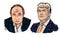 Donald Trump and Vladimir Putin. Portrait Sketch Illustration. Russia federation leader