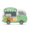 Donat street food vector caravan trailer