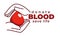 Donate blood and save life isolated icon transfusion