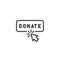 Donate button click line icon