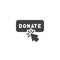 Donate button click vector icon