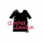 Donate clothes. Black t-shirt silhouette and pink text, volunteering and support poor people, second hand shop, charity and
