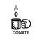 Donate coin vector logo. Donate and help. Charity, donation concept