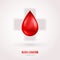 Donate drop blood sign with shadow