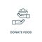 Donate food line icon, vector. Donate food outline sign, concept symbol, flat illustration