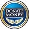 Donate Money Blue Vintage Round Label Icon