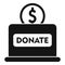 Donate money box icon simple vector. Dark social deal