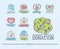 Donate money set logo icons help icon donation contribution charity philanthropy symbols humanity support vector