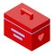 Donate organs box icon, isometric style