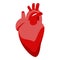 Donate organs human heart icon, isometric style