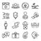 Donate organs icons set, outline style