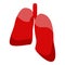 Donate organs lungs icon, isometric style