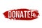 Donate red brush website button illustration