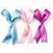 Donate to breast cancer ribbon on white background