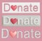 Donation button with a heart, donation concept. For use on websites