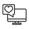 Donation charity volunteer help social computer fundraising love line style icon