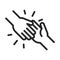 Donation charity volunteer help social handshake assistance line style icon