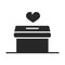 Donation charity volunteer help social heart cardboard box silhouette style icon