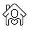 Donation charity volunteer help social person house love line style icon