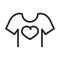 Donation charity volunteering social tshirt heart printed line style icon