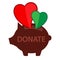 Donation Piggy bank icon on white background vector illustration