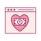 Donation website with bill inside heart line and fill style icon vector design