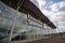 Doncaster UK, 18th August 2019: The Doncaster Sheffield Robin Hood international airport, outside the front entrance taken on a