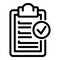 Done clipboard icon, outline style