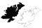 Donegal County Council Republic of Ireland, Counties of Ireland map vector illustration, scribble sketch Donegal map