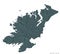 Donegal, county of Ireland, on white. Administrative