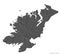 Donegal, county of Ireland, on white. Bilevel
