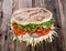 Doner Kebab - grilled meat, bread and vegetables