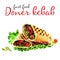 Doner kebab. Healthy fast food and street food item. -